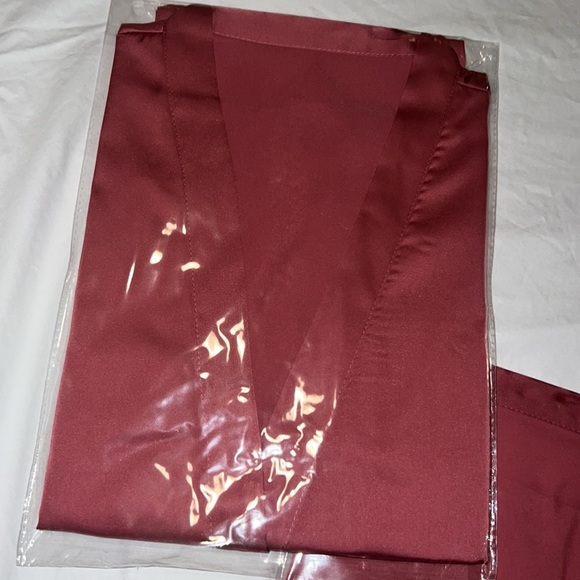 Bridesmaid Robes Gift Bridal Party Silk Lace Trim Robe Dusty Pink Adult One Size - Picture 8 of 11